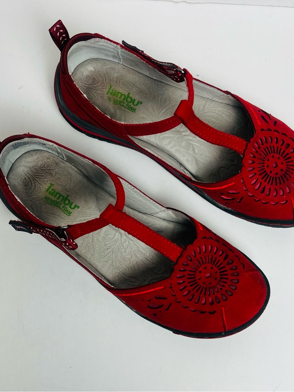 JAMBU Women’s Sunkist Size 8 Red Leather Upper Shoes - Picture 3 of 14